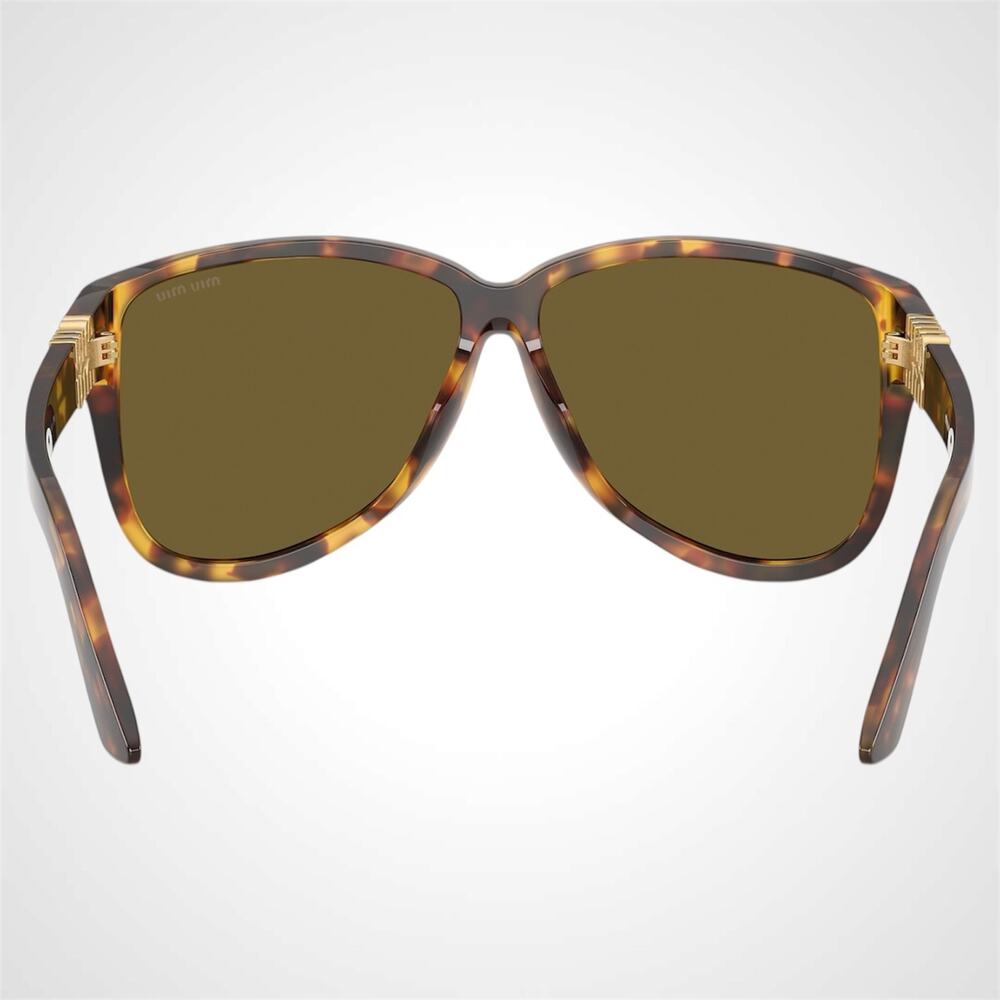 New MIU MIU Sunglasses Aviator Pilot Brown Honey Havana Tortoise - Picture 5 of 6